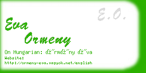 eva ormeny business card